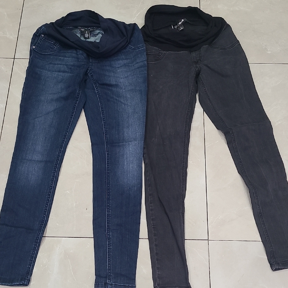 Indigo Blue Bundle Women's Denim and Charcoal Jeggings